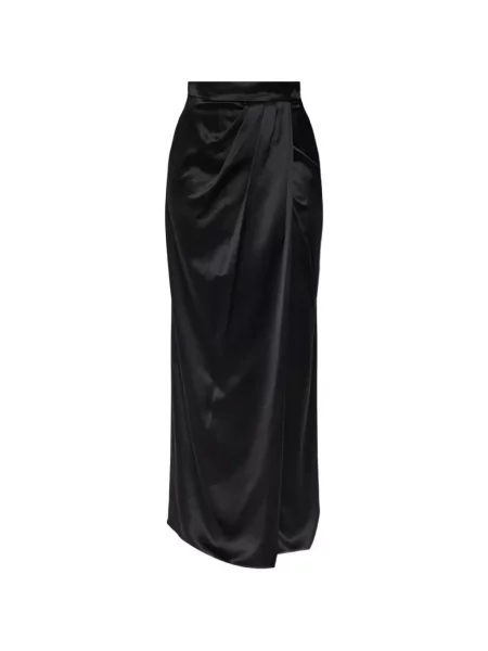 Lung fustă Max Mara din satin gri