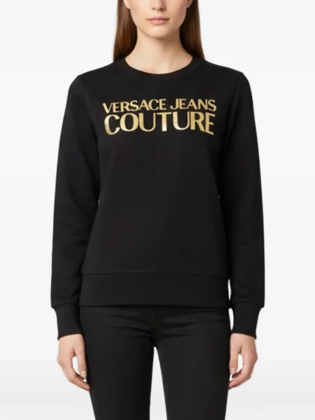 Hanorac Versace Jeans Couture cu imagine negru