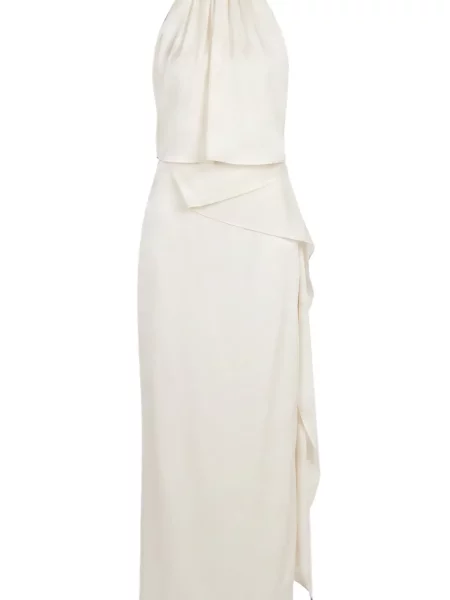 Fusta maxi Baobab din satin cu volane