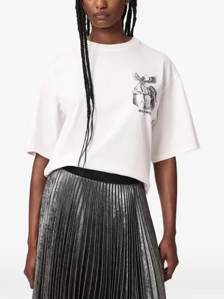 Tricou Allsaints cu imagine alb