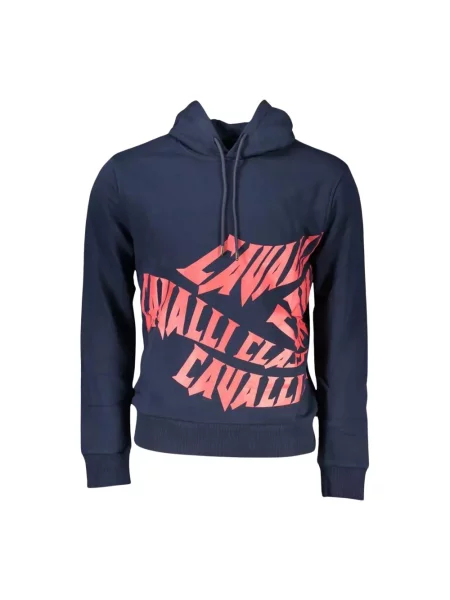 Bluza z kapturem Cavalli Class z kapturem niebieska