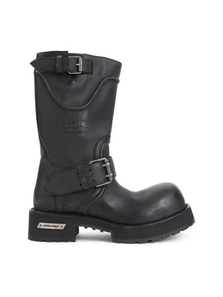 Kozaki Balenciaga skórzane czarne