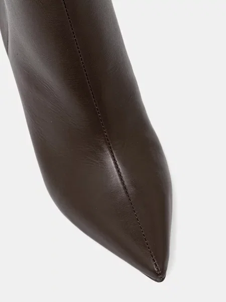 Кожаные сапоги Answear.lab на шпильке коричневые