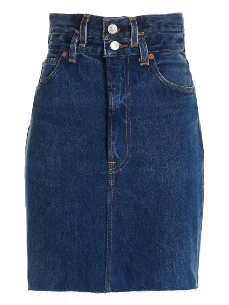 Fustă din denim Re/done albastru