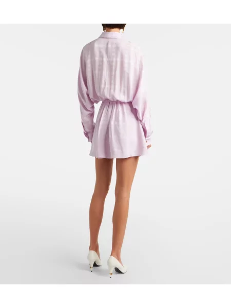 Rochie tip cămașă Versace din satin violet