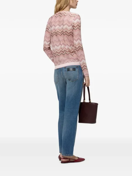 Lung pulover Missoni cu model piele de șarpe roz