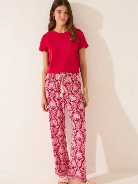Долнище на пижама women'secret бордо червено