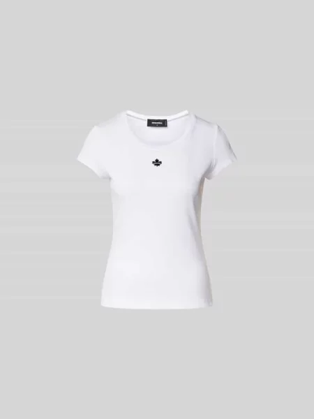 T-shirt z detalem z logo Dsquared2 biała