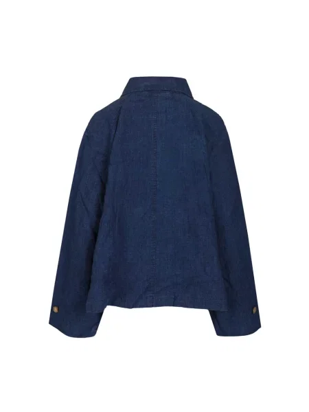 Lniana kurtka Polo Ralph Lauren niebieska