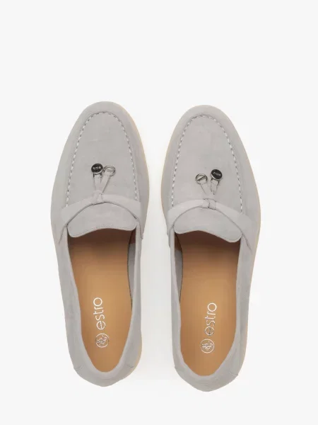 Велюрові Туфлі та лофери Estro сірий