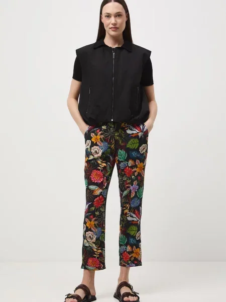 Medicine spodnie chinos z wiskozą czarne