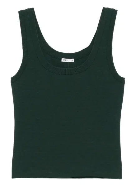 Top Recto tricotate verde