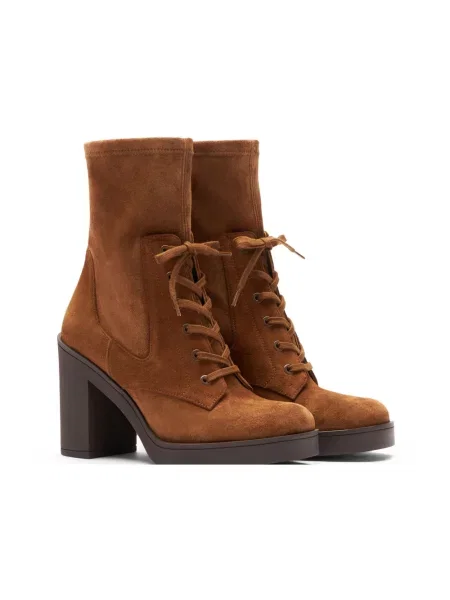 Botki Stuart Weitzman skórzane brązowe