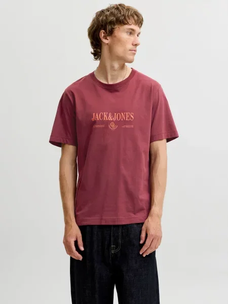 JACK & JONES Tricou JORFREDERIKSBERG maro ruginiu portocaliu