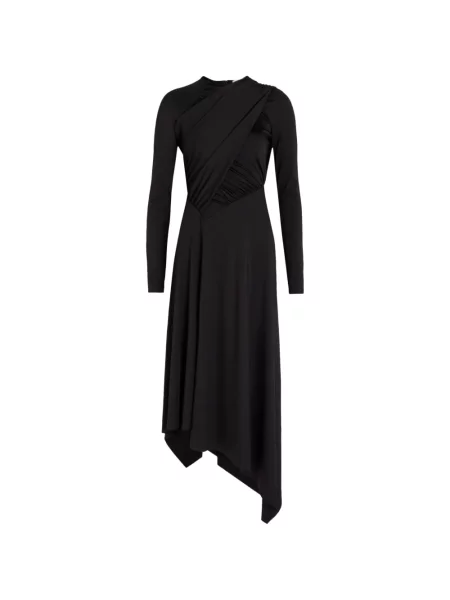 Rochie midi Victoria Beckham asimetrică negru