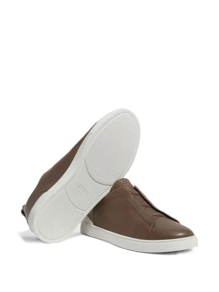 Sneakerși Zegna din piele maro