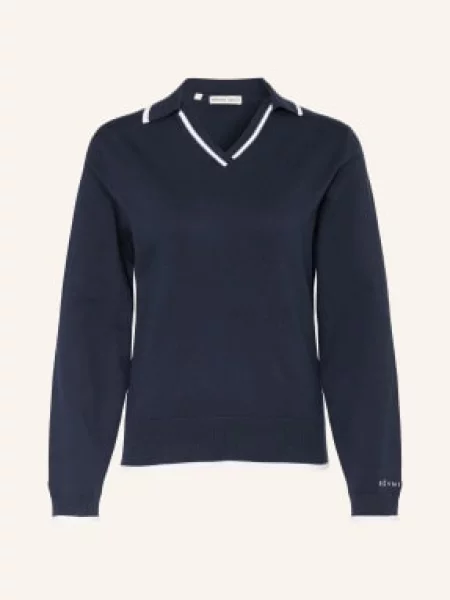 Röhnisch Dzianinowa Koszulka Polo blau białe
