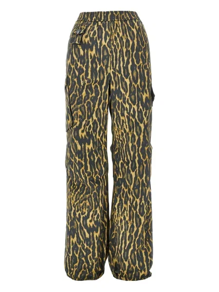 Pantaloni Ganni cu imagine cu model leopard maro