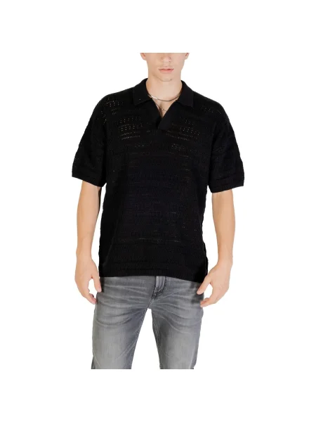 Tricou polo Only & Sons tricotate negru