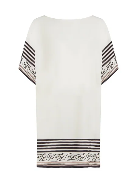 Rochie din denim Karl Lagerfeld cu autograf negru