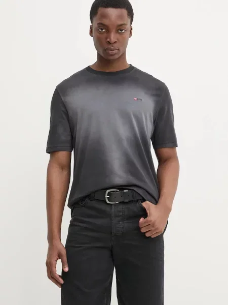 Тениска Diesel T-SHIRT с десен сиво