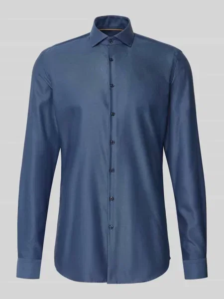Koszula biznesowa o kroju slim fit z bardzo długim rękawem o jakości premium Jake*s granatowa