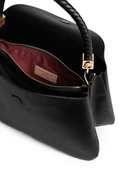Geantă shopper Coccinelle țesută negru