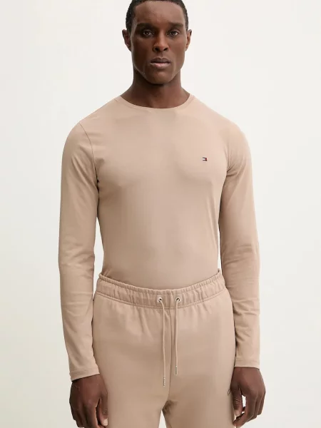Tricou mânecă lungă Tommy Hilfiger maro