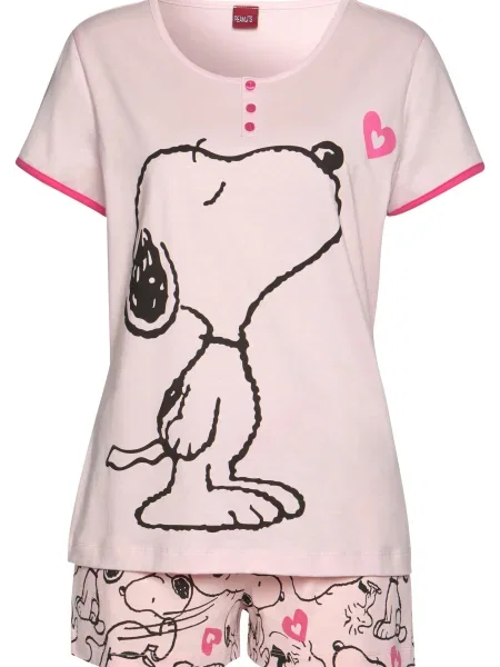 PEANUTS Pantaloni scurți / roz neon / roz negru