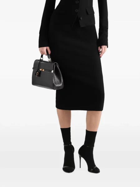 Fustă Dolce & Gabbana de lână negru