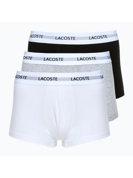 Boxerky Lacoste 3 páry black/white/silver chine bílé