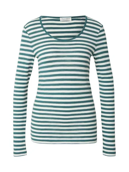 Marc O'Polo Tricou verde închis alb