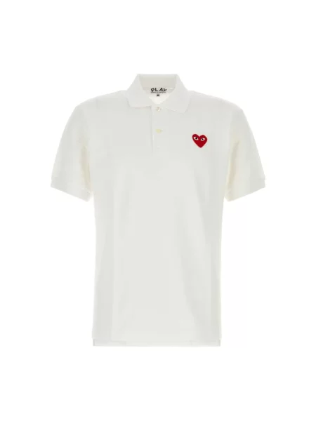 Koszulka polo Comme Des Garcons Play w serca biała