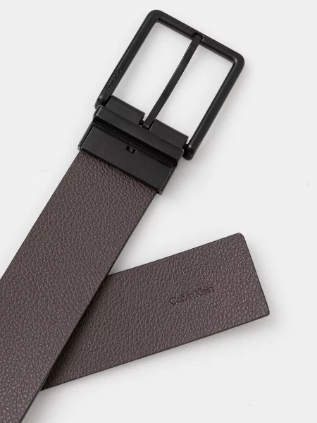 Calvin Klein dvostranski pas usnjeni črna