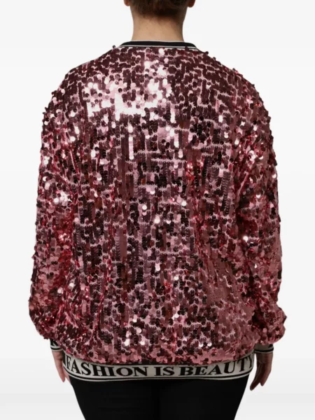 Džemperis Dolce & Gabbana su blizgučiais rožinė