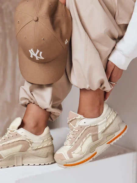 Sneakersy na platformie STREETLY Dstreet beżowe