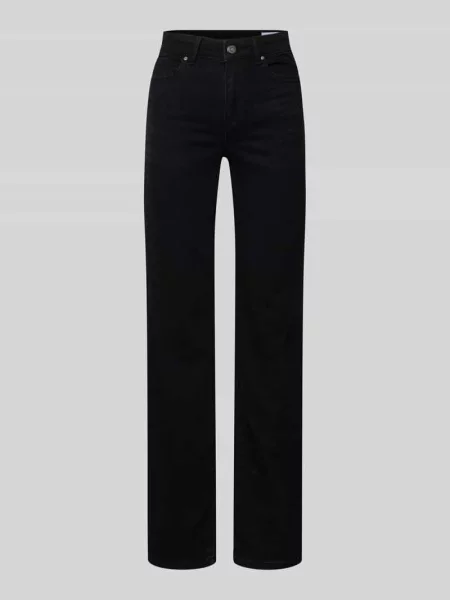 Jeansy o kroju straight fit z mieszanki bawełny model ‘FLASH’ Vero Moda czarne