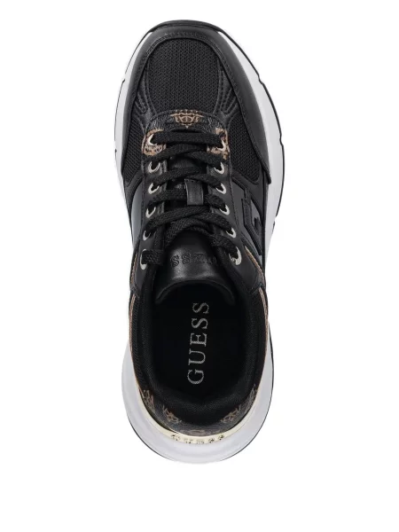 Sneakerși Guess cu platformă cu autograf negru