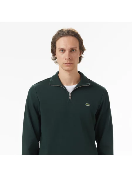 Lacoste Bluza Half Zip Classic Fit zielona
