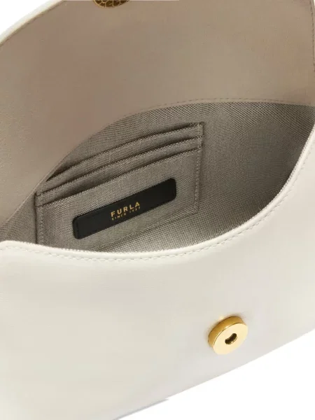Mini geanta de piele Furla din piele mini alb