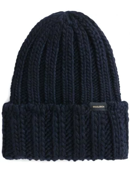 Megztas briaunotas kepurė Woolrich mėlyna