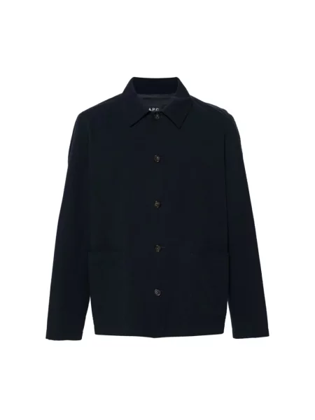 A.P.C. Kurtki Mężczyzna Niebieski M Brest Overshirt granatowa