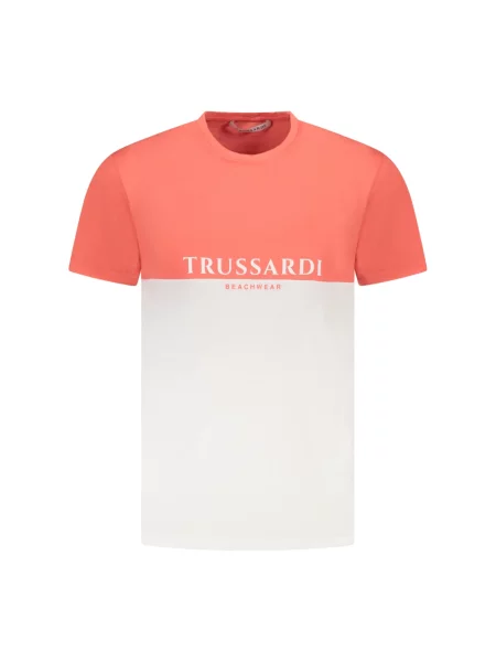 Krótka koszulka Trussardi z krótkim rękawem różowa