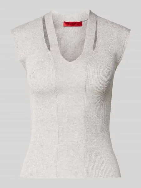 Bezrękawnik o kroju regular fit z mieszanki i lnu model ‘OTELLO’ Max&co.