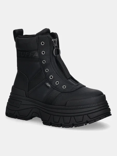 Buffalo botine Fusion Front Zip cu platformă izolat negru