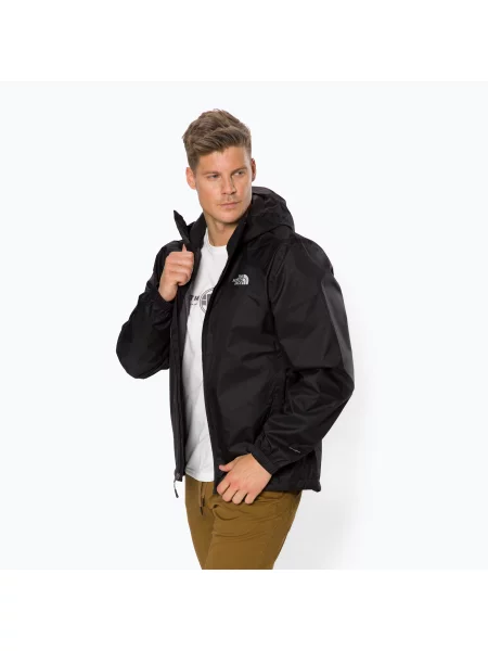 Kurtka skórzana The North Face z nadrukiem ze stójką czarna