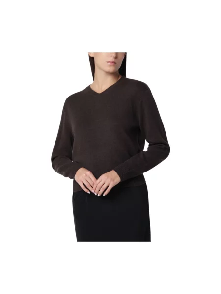 Lniany sweter Almada brązowy