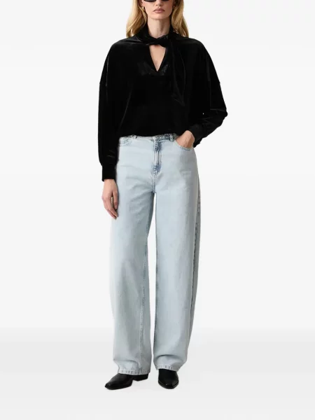 Кадифена блуза Armani Exchange черно