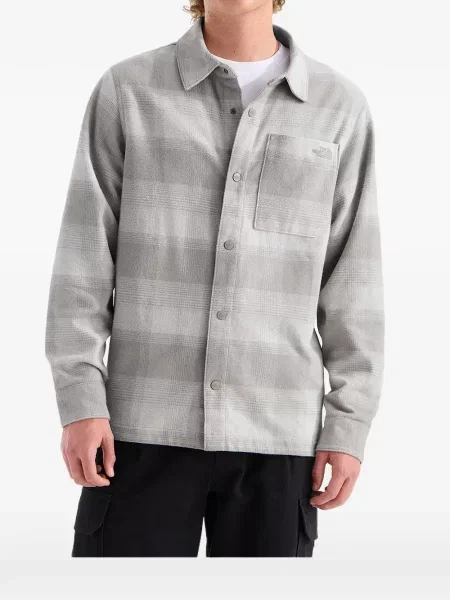 Pocnitură geacă cămașă The North Face în carouri de flanelă gri