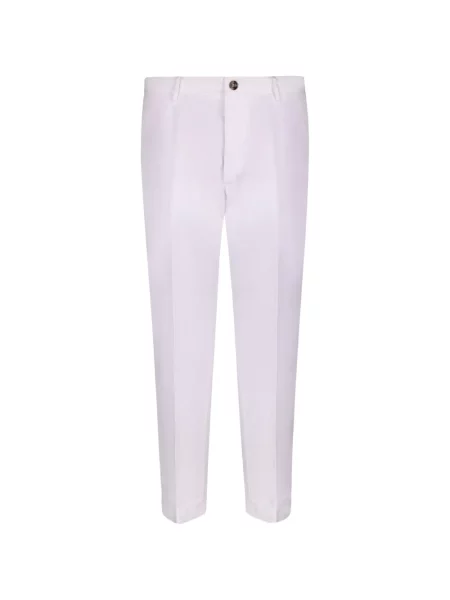 Pantaloni Dell'oglio cu buzunare cu clapetă alb